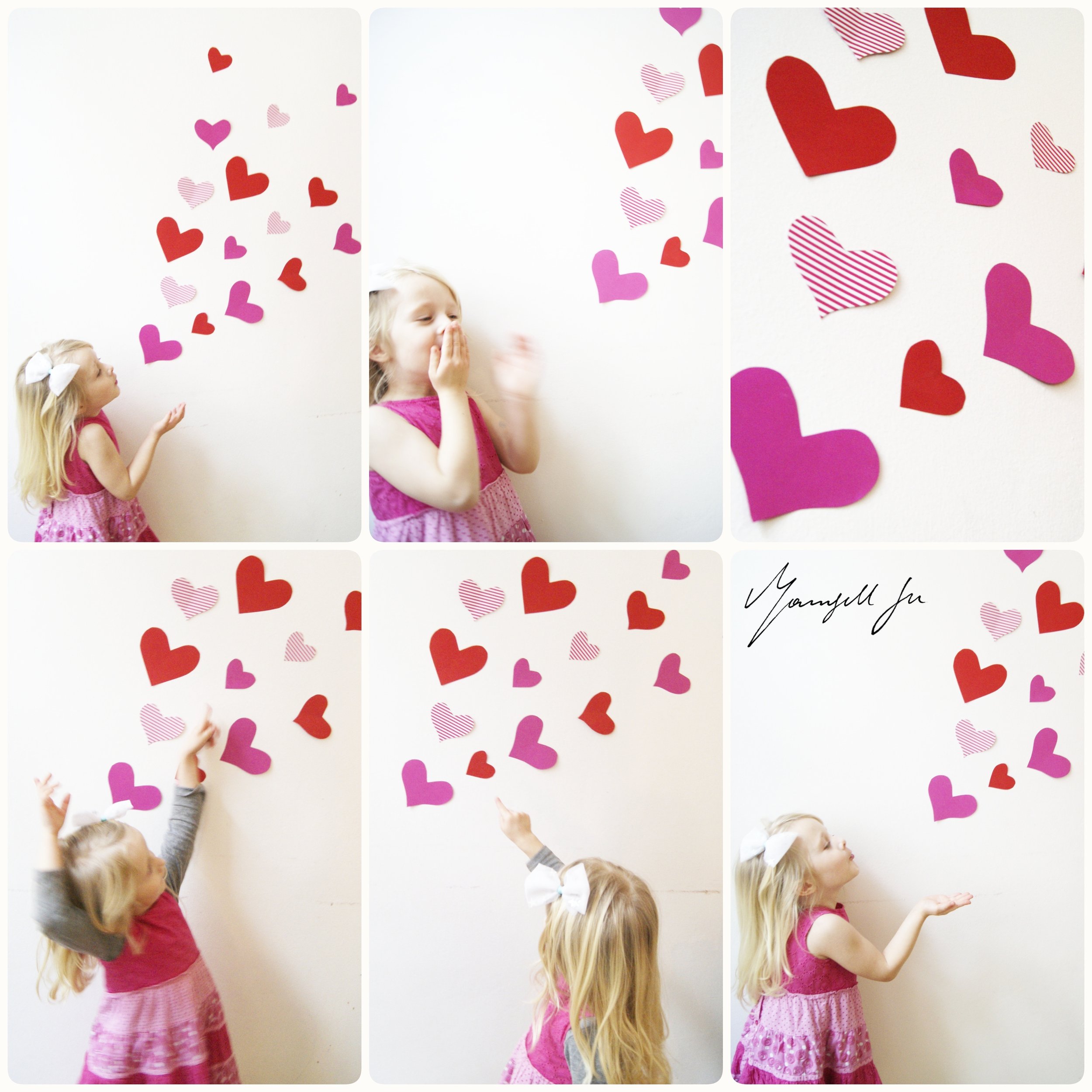 Herzbotschaft, Valentinstag, Geschenkidee, Grußkarte basteln,  Bastelanleitung, Basteln mit Kindern, Valentinstagseschenk selber machen,  Tutorial, DIY, valentin's day gift, Bild mit Herzen, 