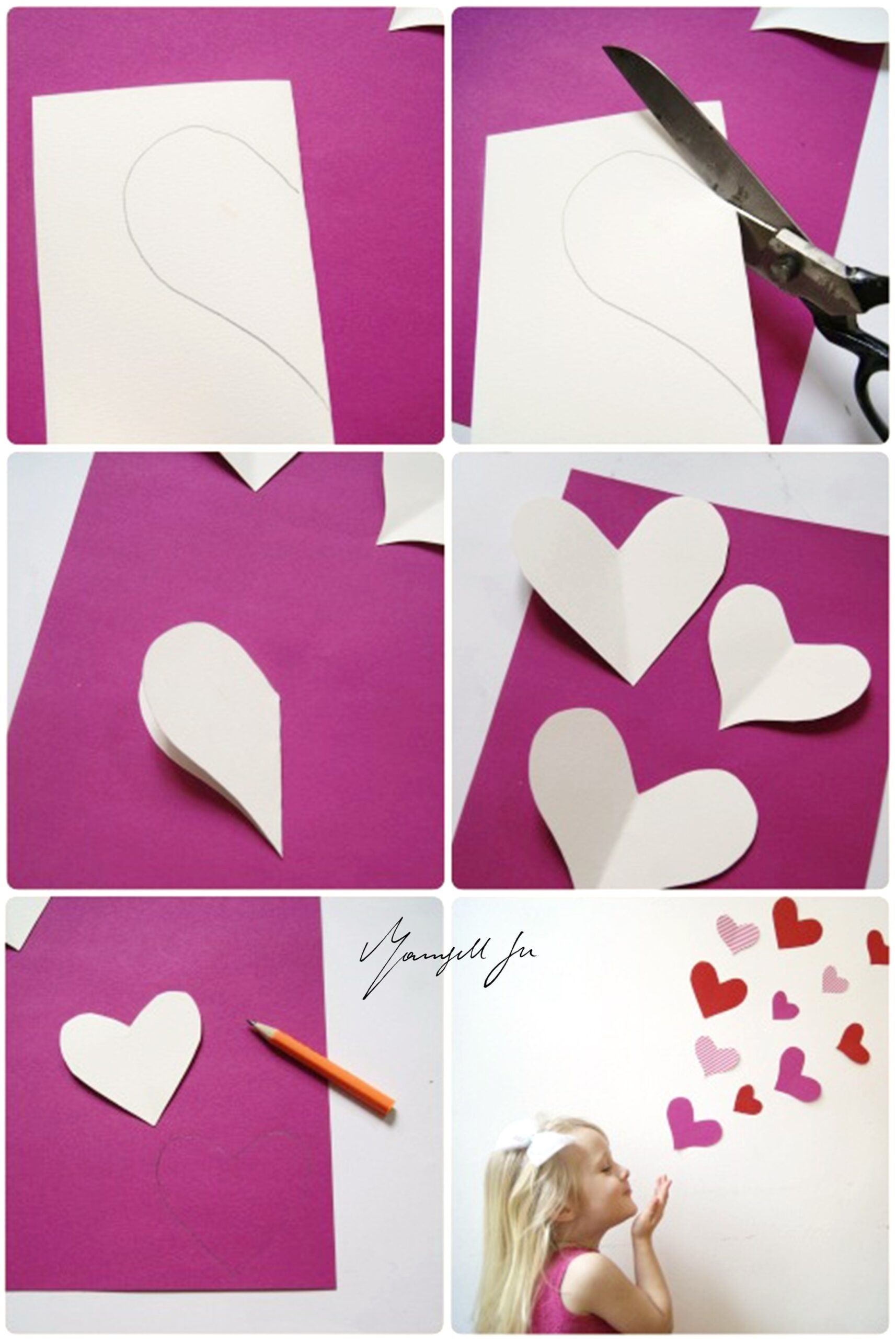 Herzbotschaft, Valentinstag, Geschenkidee, Grußkarte basteln,  Bastelanleitung, Basteln mit Kindern, Valentinstagseschenk selber machen,  Tutorial, DIY, valentin's day gift, Bild mit Herzen, 