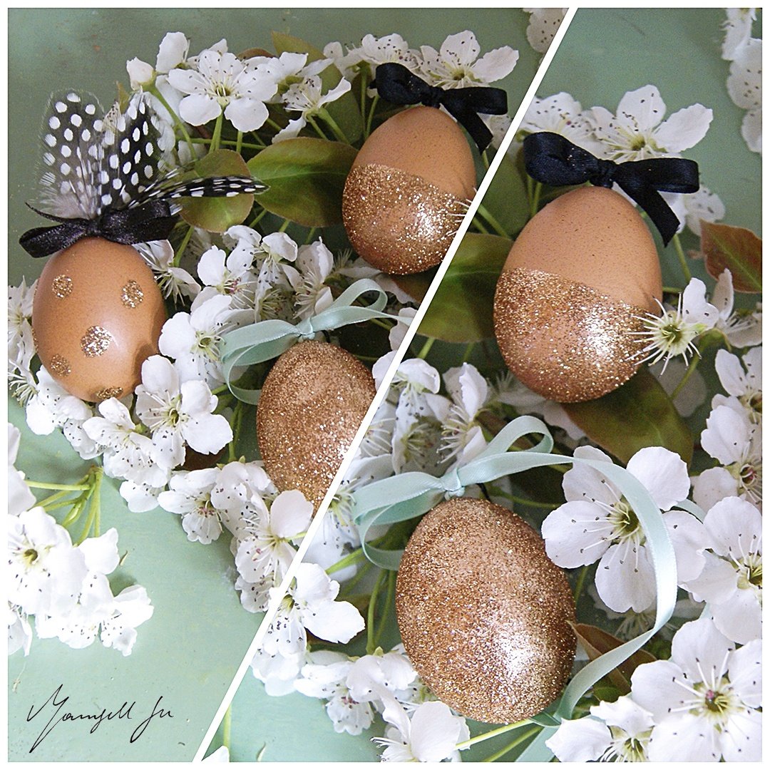 Glitter easter eggs, tutorial, gold glitter easter decor, Osterdekoration, Ostern Bastelideen, Basteln mit Kinder, Anleitung, Glitzer Ostereier, DIY Kids, Glamour Easter eggs, Luxus Osterfest, Ostereier dekorieren, Ostereier bemalen, goldene Ostereier, schöne Bastelidee zu Ostern, einfaches Oster DIY, 