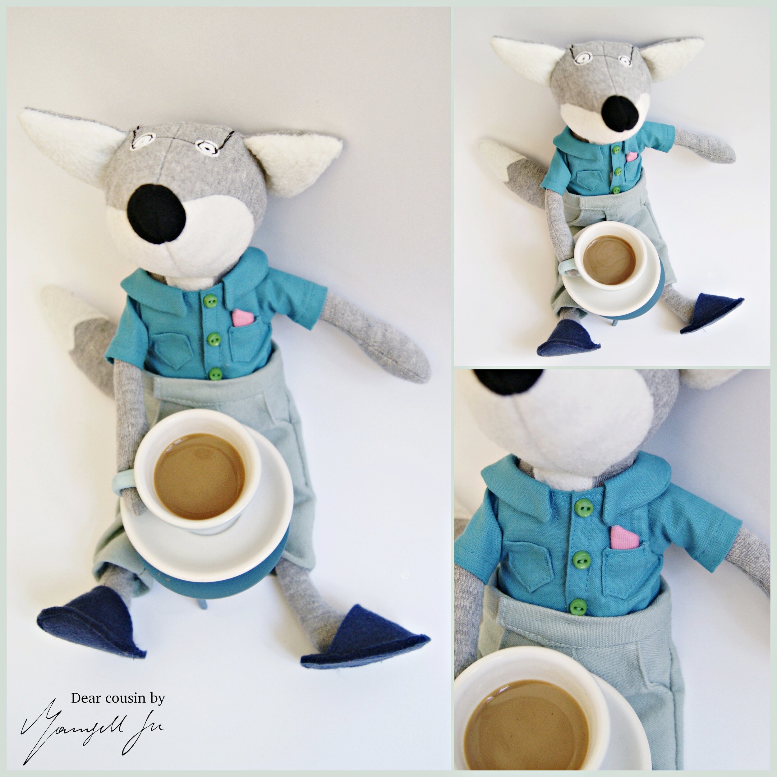 Dear Cousin dolls, dear cousin stories, Fuchs Stoffpuppe, Opa Fuchs, fabric doll, Grandpa Fox, doll pattern, Stoffpuppe Kleidung, doll clothes, foll fox, Schnittmuster, schwedische Natur, schwedische Geschichten, fox pattern, fox with glasses, Fuchs mit Brille, Puppenkleidung Hemd, Puppenkleidung Hose, doll trousers, doll shirt