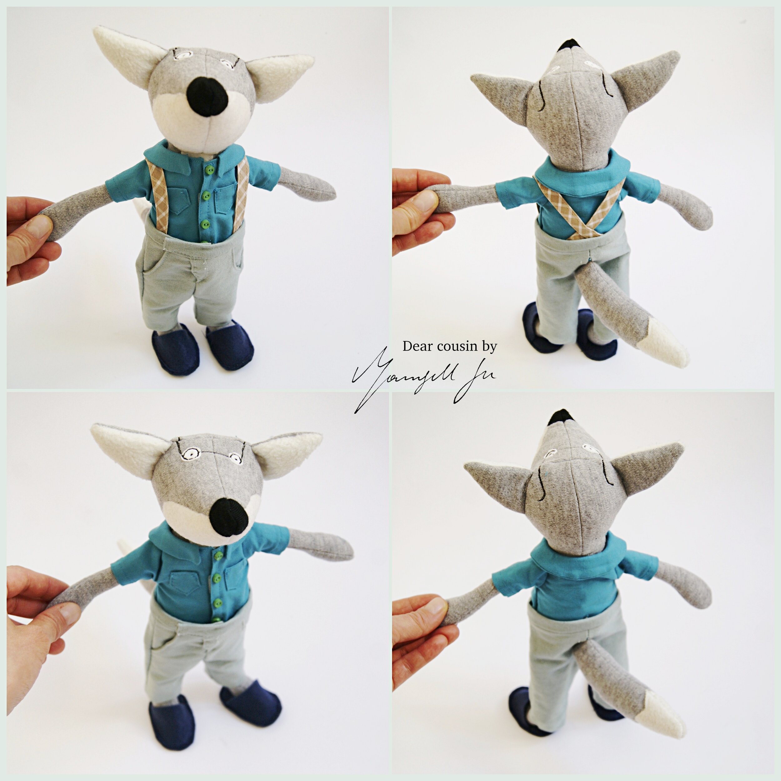 Dear Cousin dolls, dear cousin stories, Fuchs Stoffpuppe, Opa Fuchs, fabric doll, Grandpa Fox, doll pattern, Stoffpuppe Kleidung, doll clothes, foll fox, Schnittmuster, schwedische Natur, schwedische Geschichten, fox pattern, fox with glasses, Fuchs mit Brille, Puppenkleidung Hemd, Puppenkleidung Hose, doll trousers, doll shirt