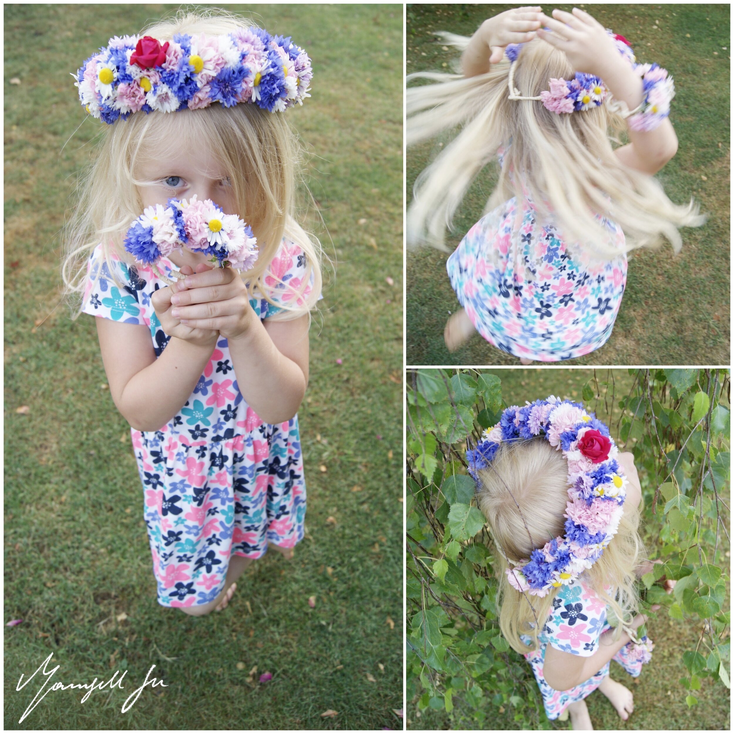 Ein Blumenkranz mit wilden Sommerblumen DIY - A floral wreath with wild summer flowers DIY