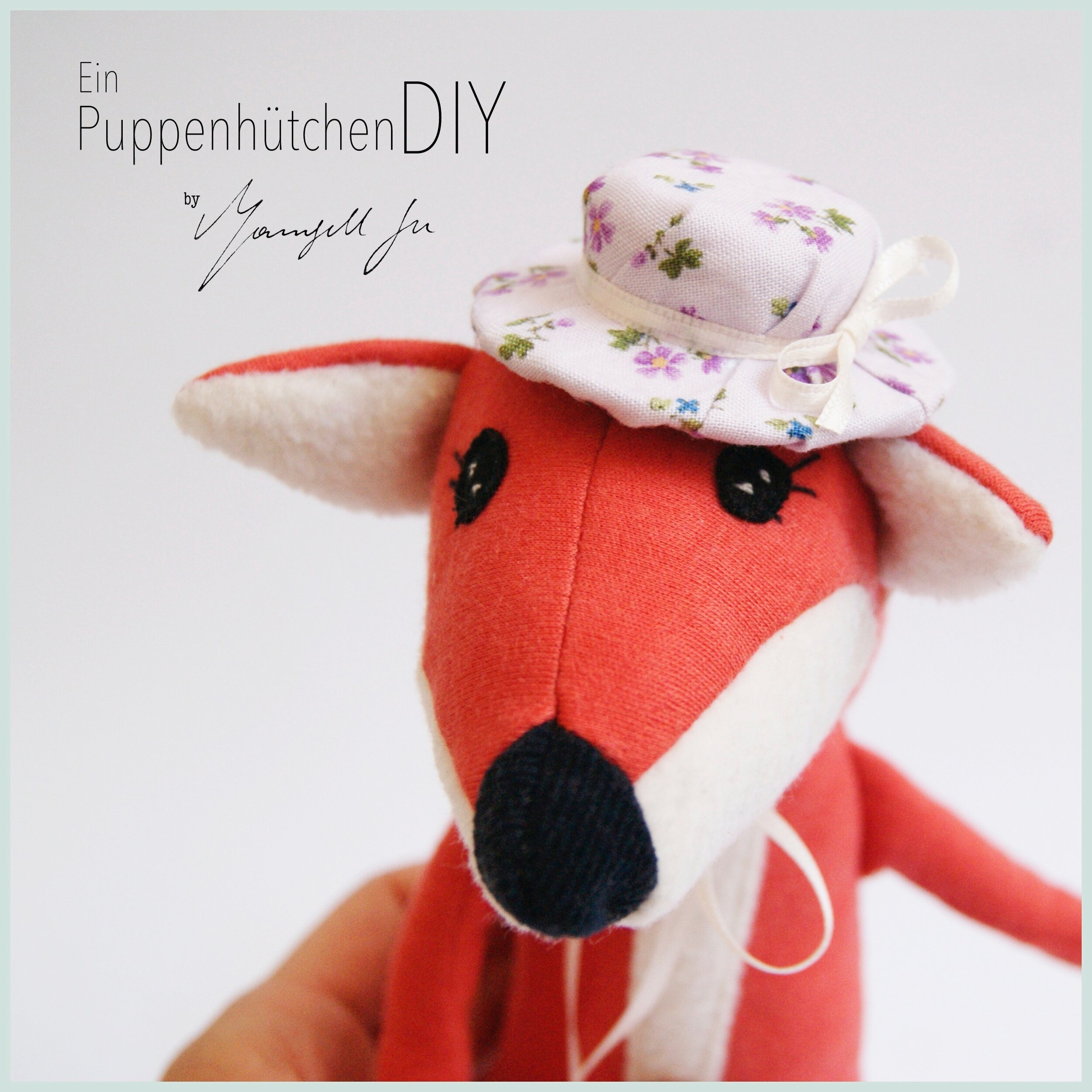 Dear Cousin stories, dear cousin doll, Oma Inga Fuchs, Stoffpupp, fabric doll, doll pattern, Schnittmuster, Stoffpuppe, Grandma Fox, Fox doll, Fuchs Stoffpuppe, Mamsell Su, Puppenhut basteln, Puppenhut DIY, Geschichten aus Schweden, schwedische Natur, schwedische Bräuche, Hutmacher, Blumenhut, Frühlingshut, Businesshut, tutorial