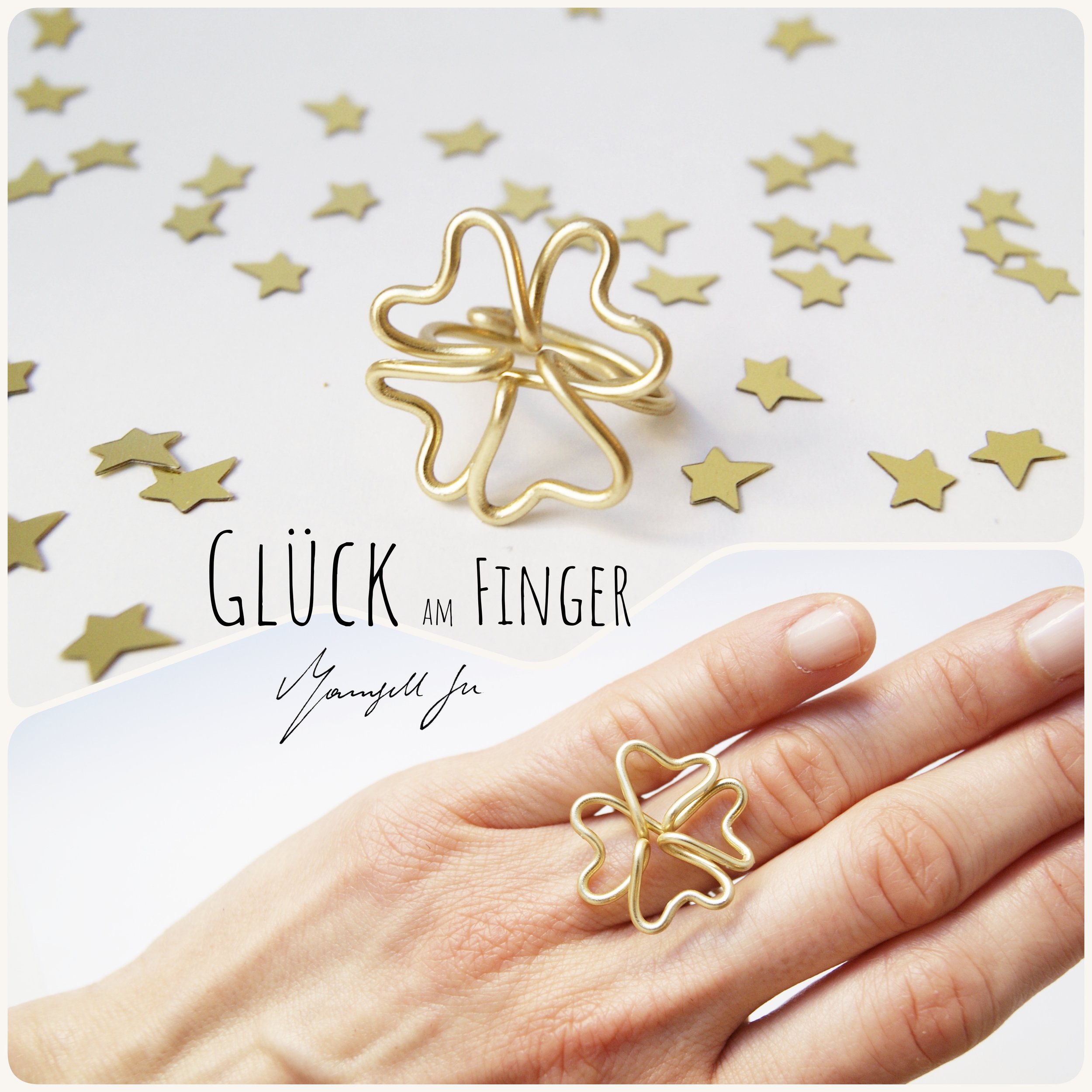 Vierblättriges Kleeblatt, Kleeblatt Ring aus Draht, Tutorial, Neujahrsgeschenk, Silvester, Glücksbringer, Talisman, Lucky Charm, New Year DIY, Drahtring DIY, shamrock ring, wire ring, New Year gift, easy DIY, Kleeblatt spirituelle Bedeutung, 