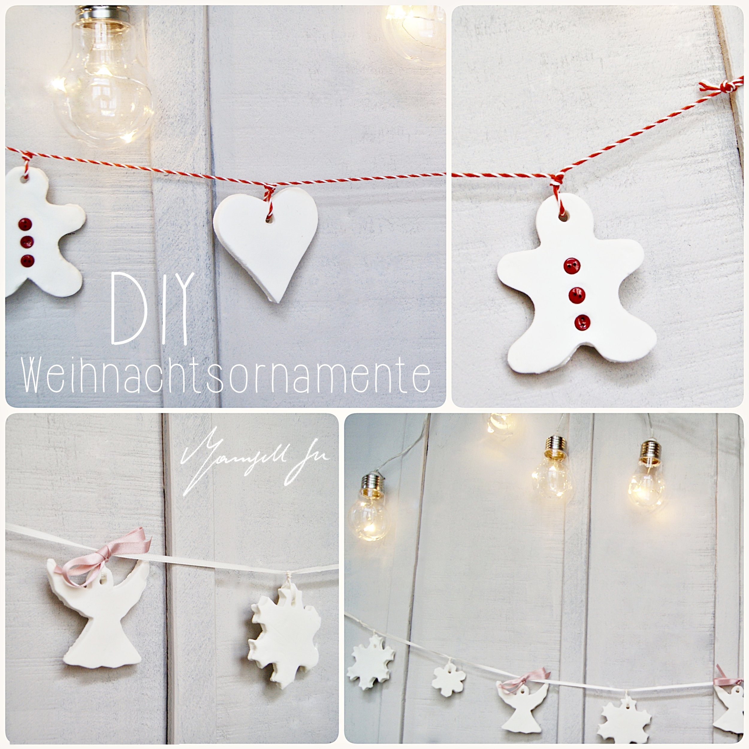 weisse Weihnachtsornamente DIY, Teig aus Maisstärke, cornstarch ornaments, tutorial, Anleitung, Weihnachtsdeko selber machen, weisse Glitzerornamente, Basteln mit Kindern, Teig ausstechen, easy DIY, einfache Bastelidee, Weihnachtsfiguren ausstechebn, Teig aus Maisstärke