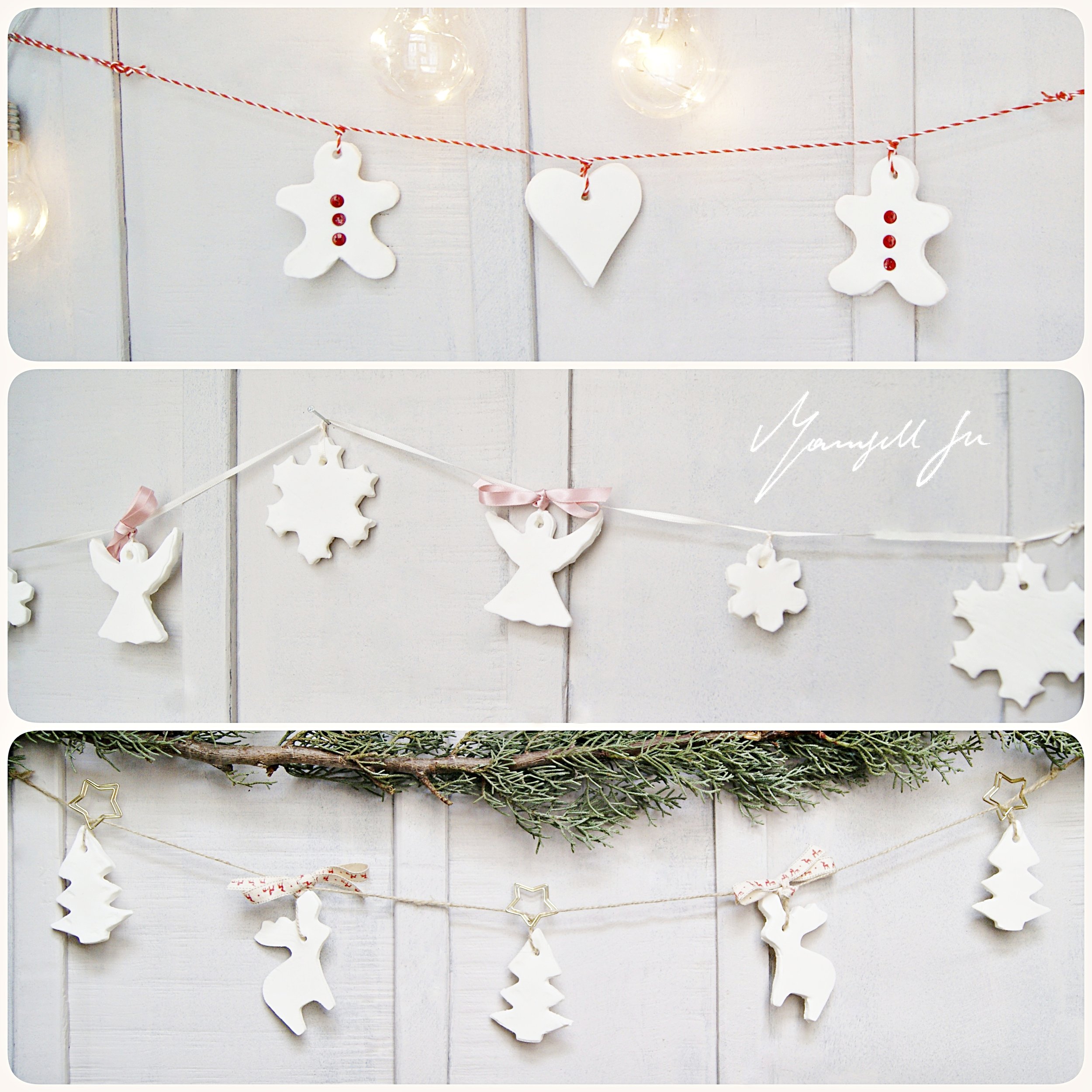 weisse Weihnachtsornamente DIY, Teig aus Maisstärke, cornstarch ornaments, tutorial, Anleitung, Weihnachtsdeko selber machen, weisse Glitzerornamente, Basteln mit Kindern, Teig ausstechen, easy DIY, einfache Bastelidee, Weihnachtsfiguren ausstechebn, Teig aus Maisstärke