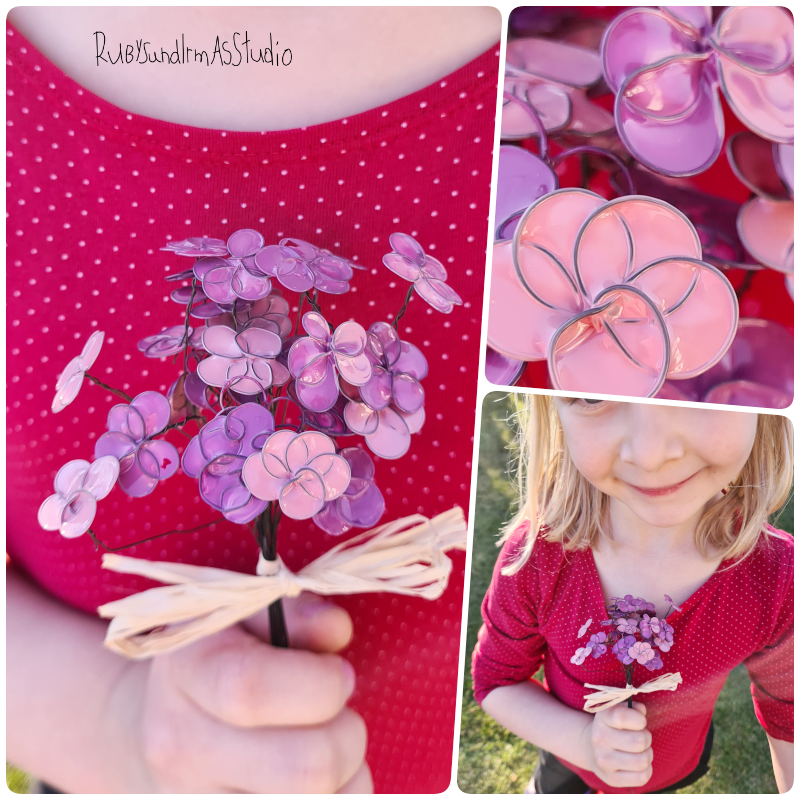 wire flower DIY, tutorial, Bastelanleitung, DIY Kids, Basteln mit Kindern, Rubys und Irmas Studio, Blumen aus Nagellack, selber machen, Anleitung Drahtblumen, Drahtkunst, Blumen aus Draht formen, Blumen Haarspange basteln, kinderleicht, Kinderkunst, nailpolish flower, Haarspange aus Drahtblumen