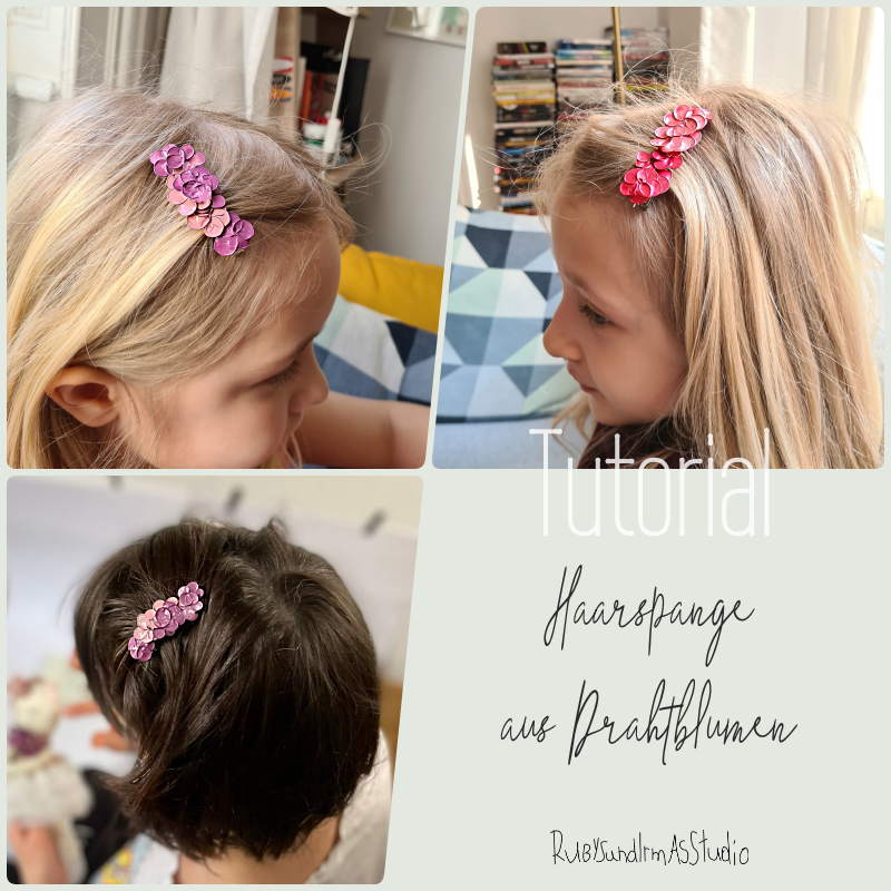 wire flower DIY, tutorial, Bastelanleitung, DIY Kids, Basteln mit Kindern, Rubys und Irmas Studio, Blumen aus Nagellack, selber machen, Anleitung Drahtblumen, Drahtkunst, Blumen aus Draht formen, Blumen Haarspange basteln, kinderleicht, Kinderkunst, nailpolish flower, Haarspange aus Drahtblumen