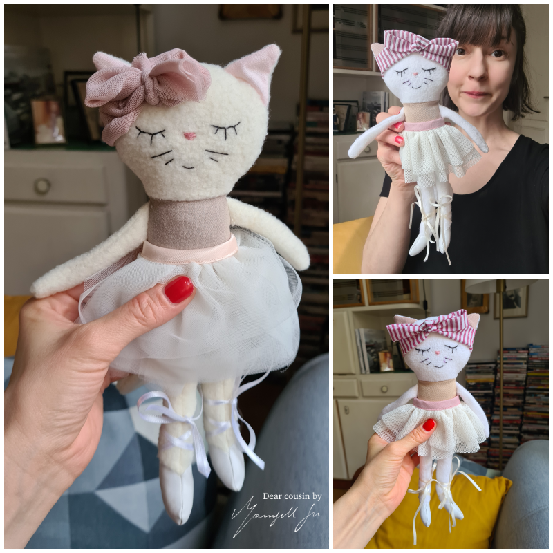 Probenähen "Miss Kitten", Stoffkatze, Stoffpuppe nähen, dear cousin dolls, Schnittmuster, Nähanleitung, sewing pattern, doll pattern, fabric cat doll, rag doll, Stoffpuppe, Katze nähen