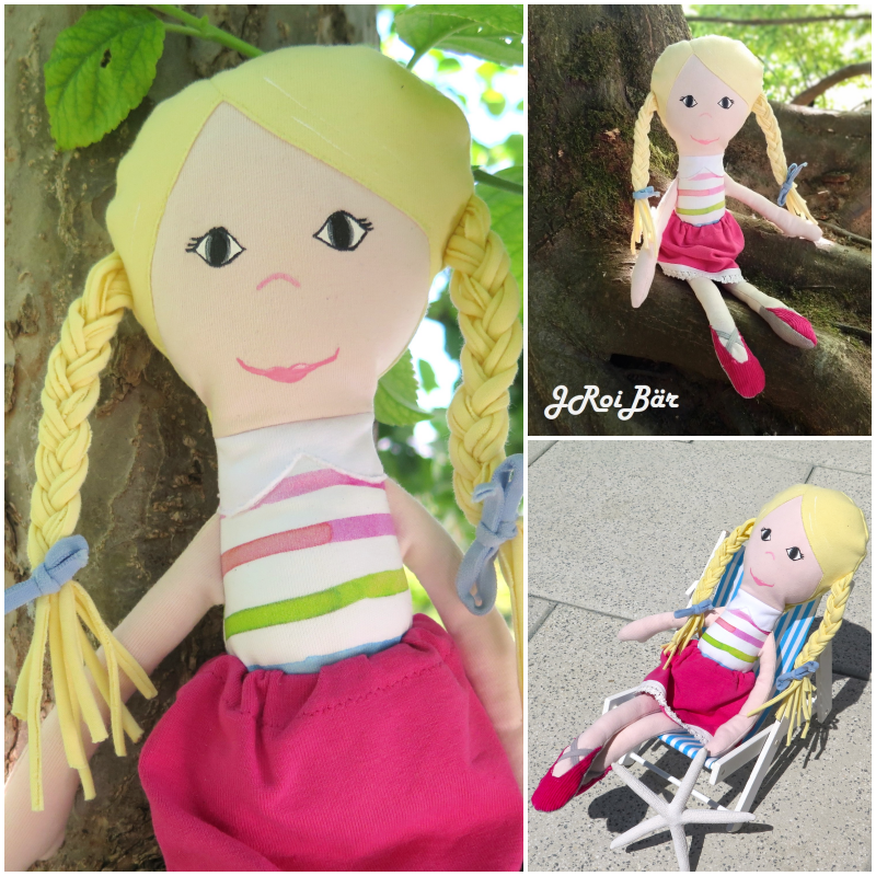 Probenähen Stoffpuppe, Stoffpuppe "Anneli", Dear cousin dolls, Mamsell Su, cloth doll, test sewing, doll sewing pattern, doll pattern, Schnittmuster und Nähanleitung, pdf-Schnittmuster, Stoffpuppe selber nähen, JRoiBär