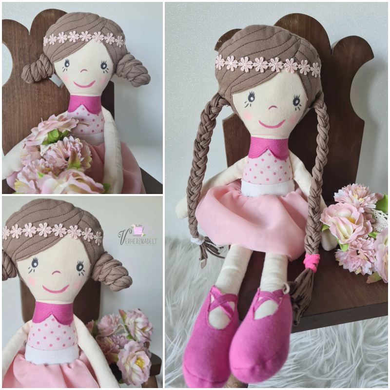 Probenähen Stoffpuppe, Stoffpuppe "Anneli", Dear cousin dolls, Mamsell Su, cloth doll, test sewing, doll sewing pattern, doll pattern, Schnittmuster und Nähanleitung, pdf-Schnittmuster, Stoffpuppe selber nähen, Verherznadelt