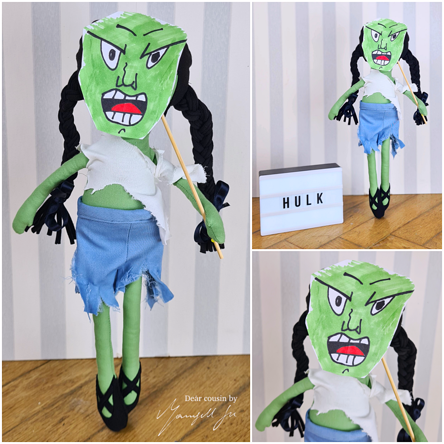 Halloween doll, Die böse Hexe des Westens, the Wicked Witch of Oz, cloth doll, sewing pattern, doll pattern, Schnittmuster, Stoffpuppe, Mamsell Su, Dear Cousin Stories, Halloween Kostüm, Fiona, Shrek, Hulk, Halloween costume, Dear cousin dolls, Gruselgeschichten aus Schweden