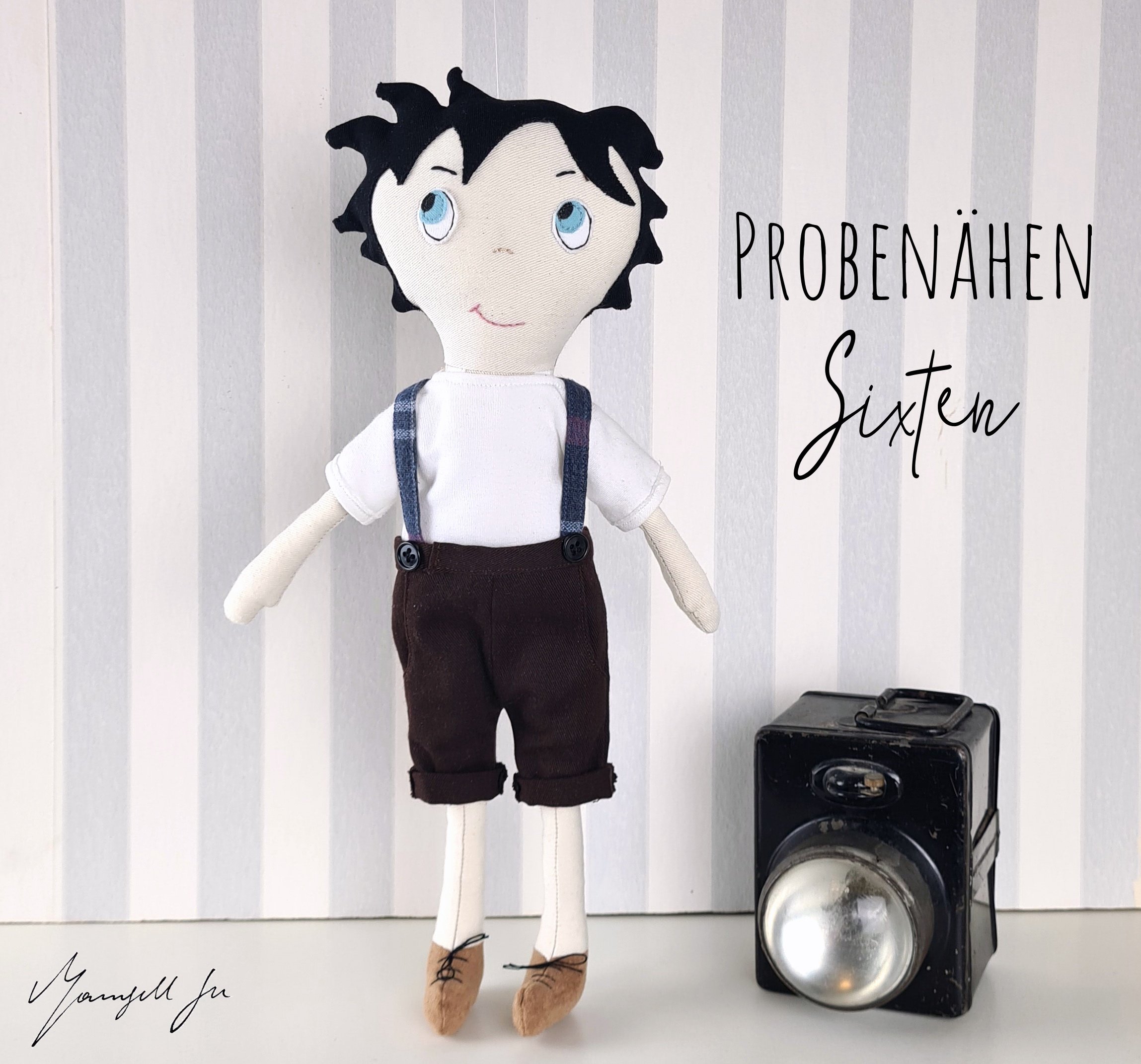 Probenähen Stoffpuppe, Puppenjunge "Sixten", Dear cousin dolls, Mamsell Su, cloth doll, test sewing, doll sewing pattern, doll pattern, doll boy, Schnittmuster und Nähanleitung, Puppenjunge, pdf-Schnittmuster, Stoffpuppe selber nähen 