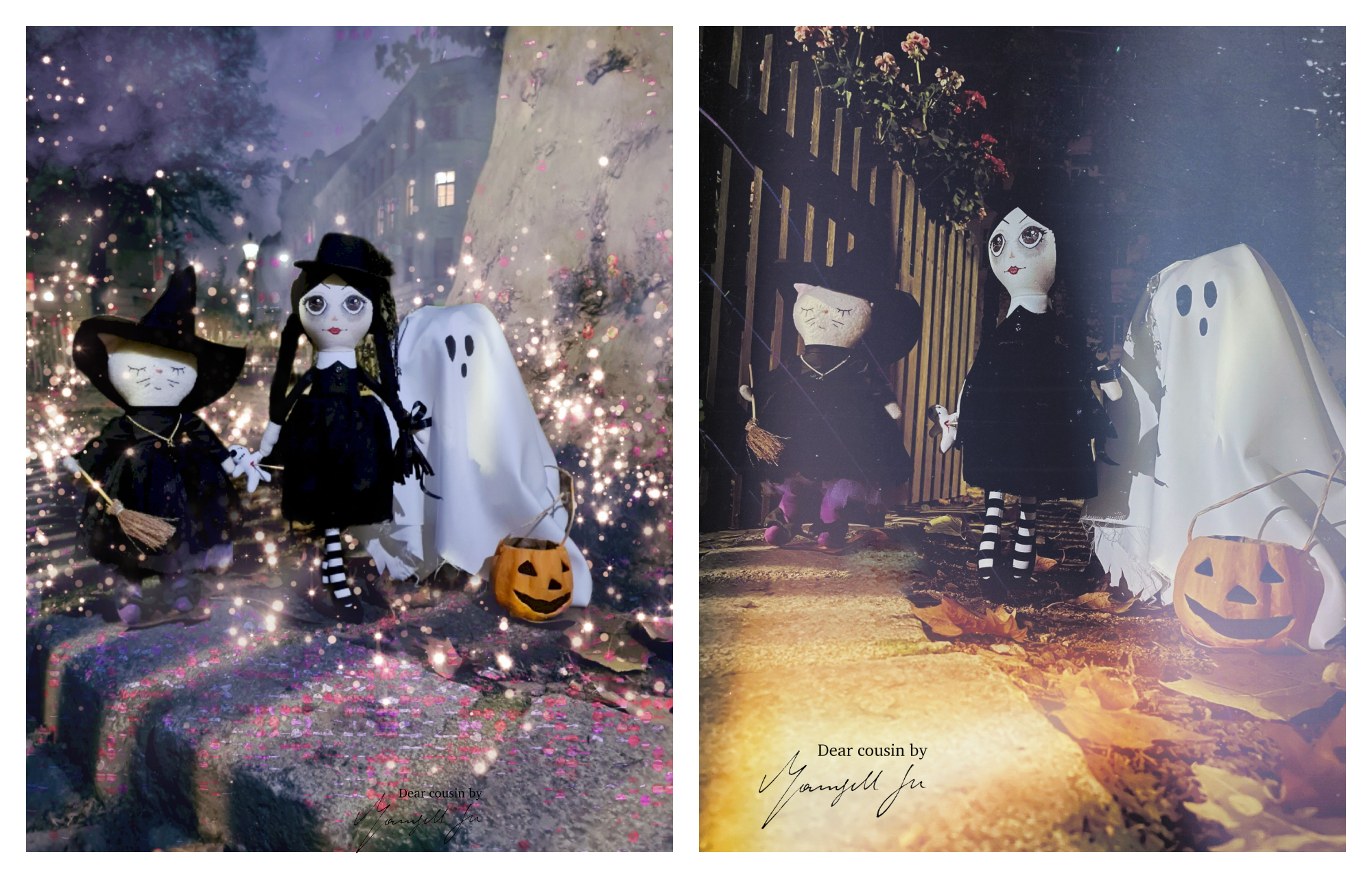 Gothic doll, The wicked witch, ghost doll, Halloween doll, rag doll, cloth doll, Halloween Stoffpuppe, gruselige Puppe, Schnittmuster, sewing pattern, dear cousin stories, dear cousin dolls, Mamsell Su, Sixten, Anneli, Miss Kitten, Halloween Kostüme, costumes, creepy dolls, Jack the lantern, witch doll, Hexenpuppe, Geisterpuppe, gothic Puppe