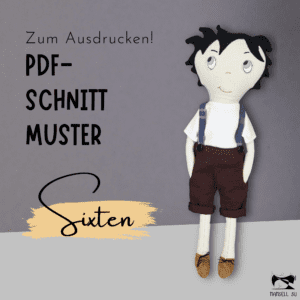 Sixten Stoffpuppenjunge stehend – handmade Rag-Doll-Boy, skandinavische Ästhetik – Schnittmuster von Mamsell Su