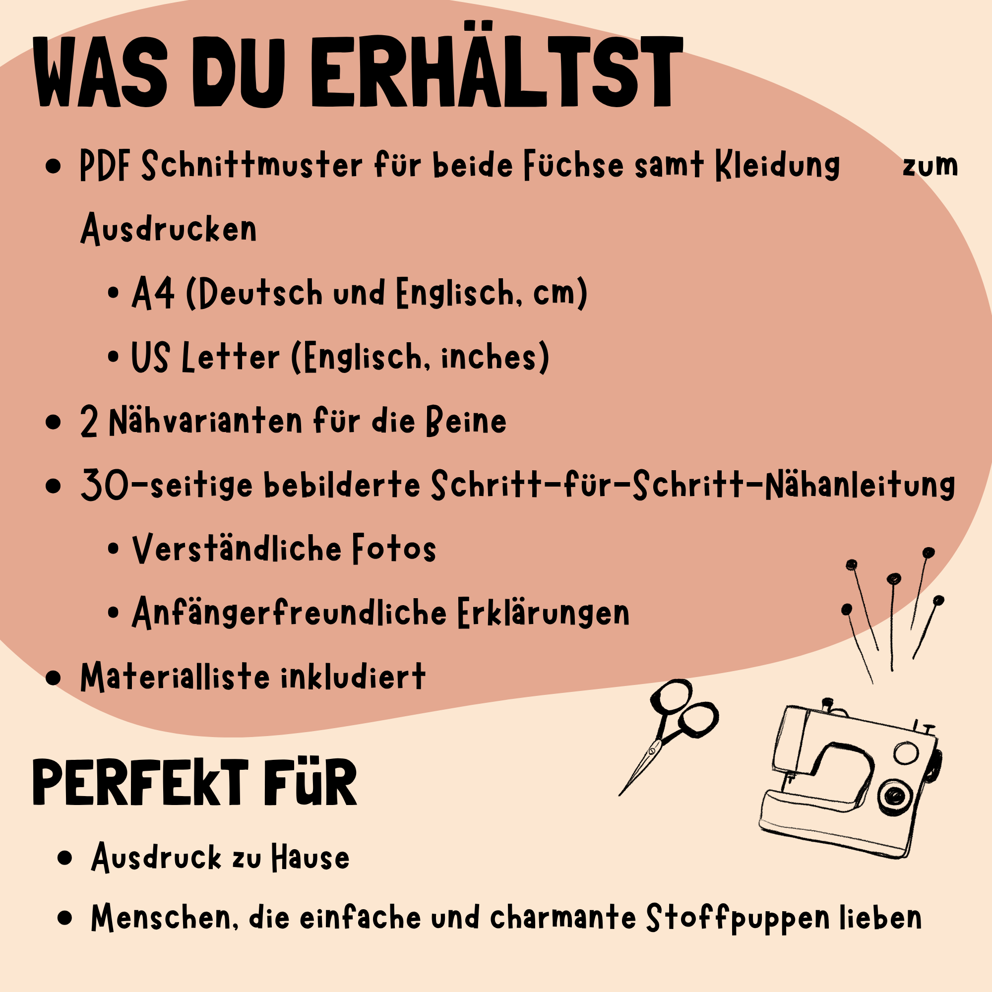 Schnittmuster und Nähanleitung, Mamsell Su, Dear Cousin Dolls, Fuchspuppen, Stoffpuppe, Füchse, Waldtiere nähen, Oma und Opa Fuchs, Stoffpuppe Fuchs