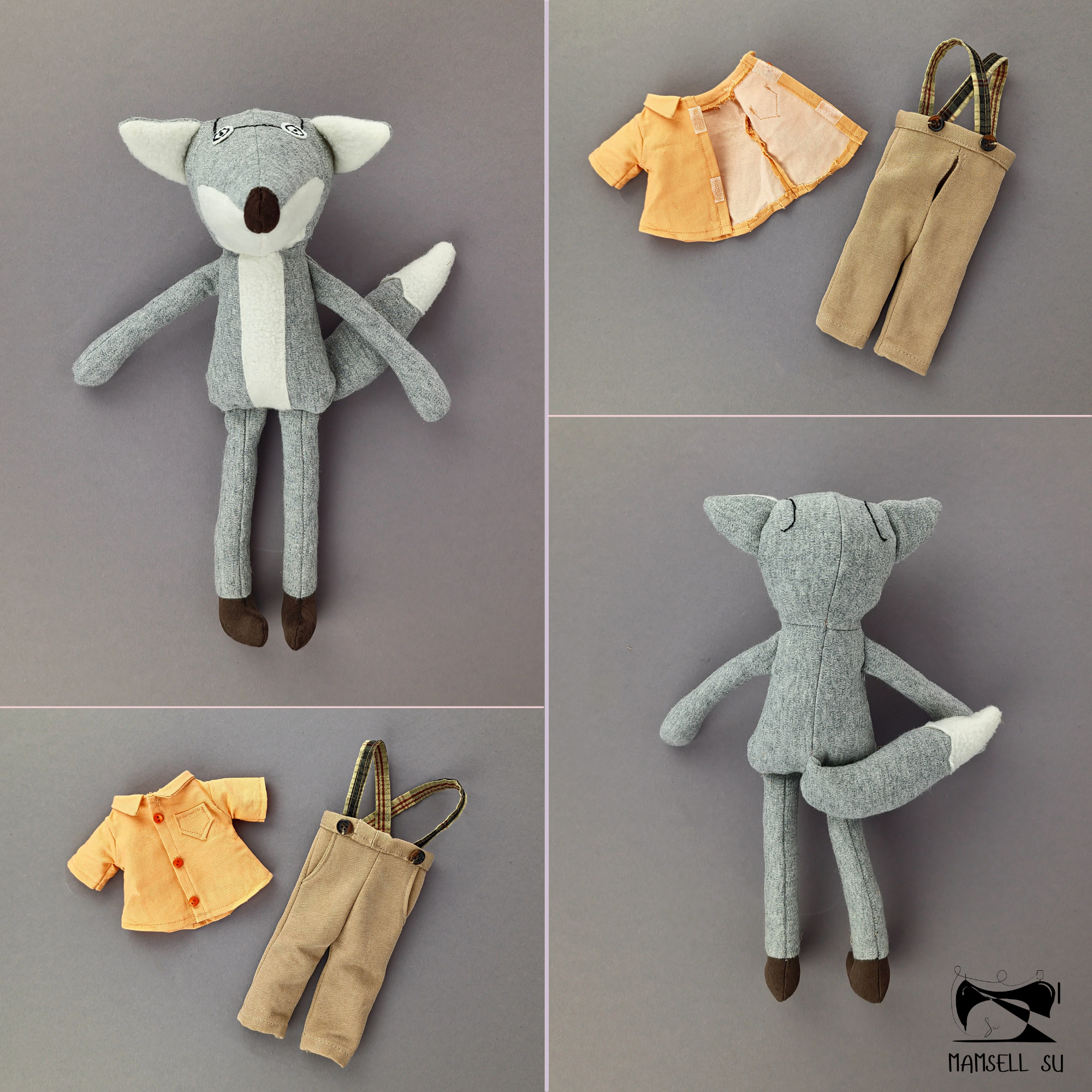 Schnittmuster und Nähanleitung, Mamsell Su, Dear Cousin Dolls, Fuchspuppen, Stoffpuppe, Füchse, Waldtiere nähen, Oma und Opa Fuchs, Stoffpuppe Fuchs
